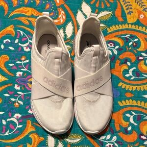 Adidas Women's White/Lavender Slip-On Sneakers